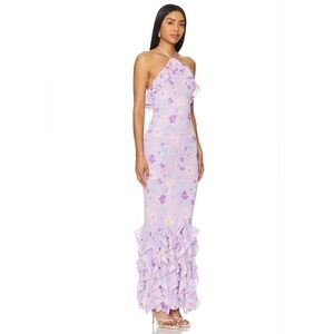NWT MAJORELLE Tiziana Halter Maxi Gown in Purple Multi Size Small
